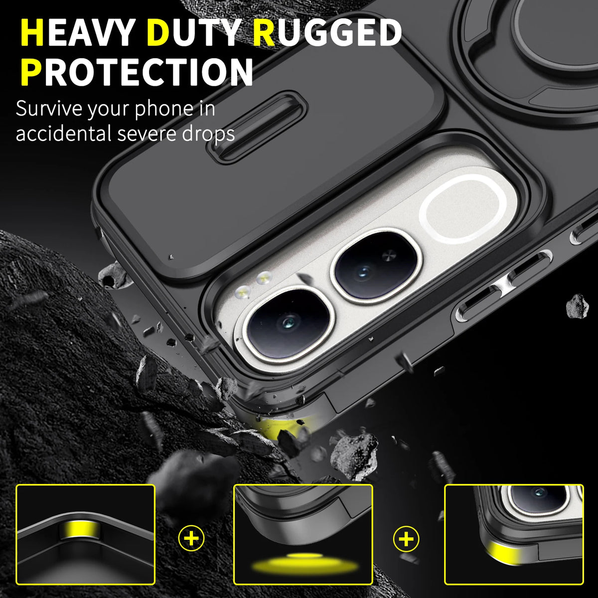 For Vivo V40 SE 80W Case Vivo V40 lite 4G 5G IDN Cover Y200 Magnetic Ring Armor Camera Lens Case Magsafe Wireless Charge Cover