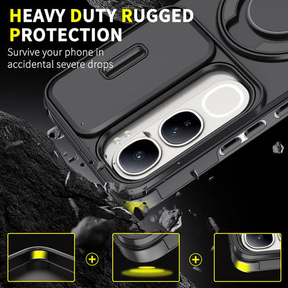 For Vivo V40 SE 80W Case Vivo V40 lite 4G 5G IDN Cover Y200 Magnetic Ring Armor Camera Lens Case Magsafe Wireless Charge Cover