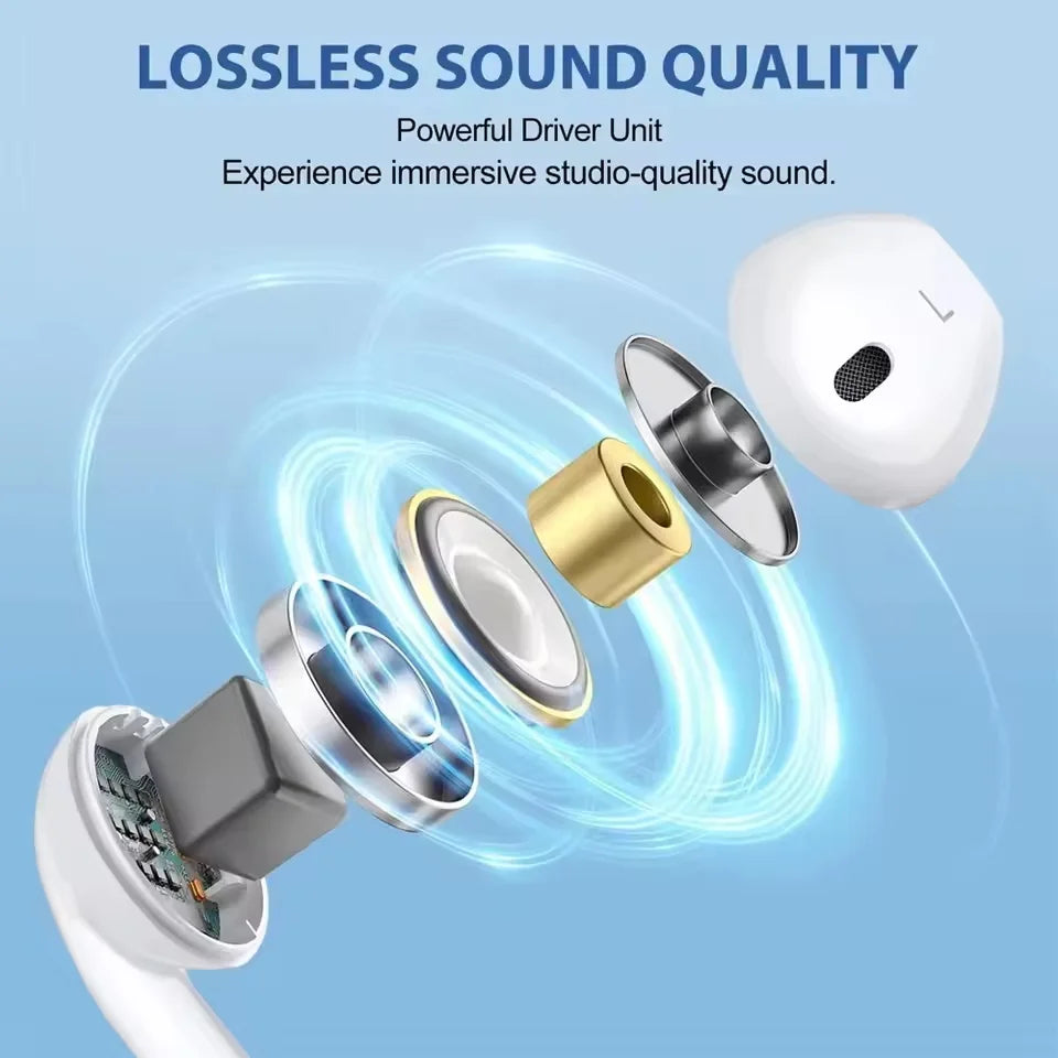 In-Ear Wired Earphones For Apple iPad iPhone 15 11 12 13 14 16 17 Pro Max TypeC Headphones Laptops Tablet 3.5mm Earphones