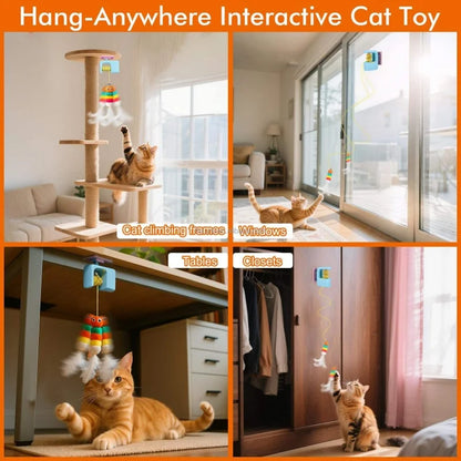 Electric Interactive Cat Yo-Yo Toy Smart Door Hanging Cat Balls Toy Self-entertainment Amusement Artifact for Cats Kittens