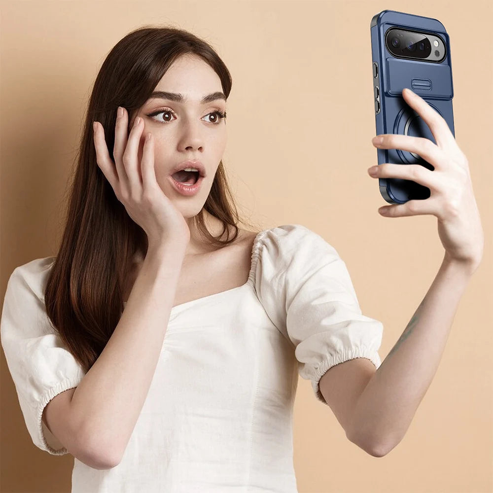 Heavy Duty Rugged Phone Case for Google Pixel 10 9  Pro XL 7 8 9 10 Pro 8A 9A Cases with Sliding Lens Cover Ring Kickstand Funda