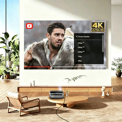 CAIWEI A10R Google TV 4K Projector 4000 ANSI Full HD 1080P Android 14 Home Theater for Movies Auto Focus Portable Projector Beam