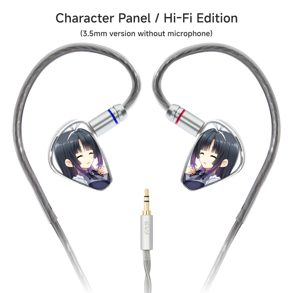 CVJ KIRA HiFi IEM In-Ear Earphones Wired Detachable Cable 3.5mm Type-C 4.4mm Balanced Earbuds For Music Gaming Anime Design