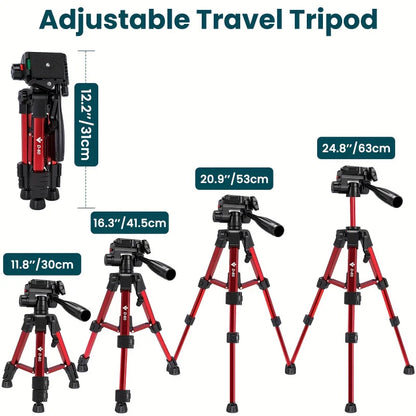 24.8 Inch Lightweight Tripod for Smartphone 360 Rotation Live Broadcast Vlogging and Micro Single Camera Photography