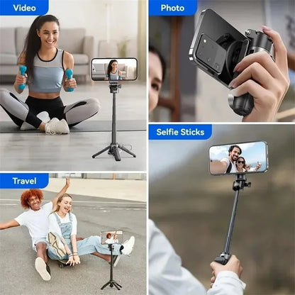 For Magsafe Magnetic Selfie Stick Mini Bluetooth Extendable Handle Tripod For iPhone Samsung Mobile Phone Stabilizer Selfiestick