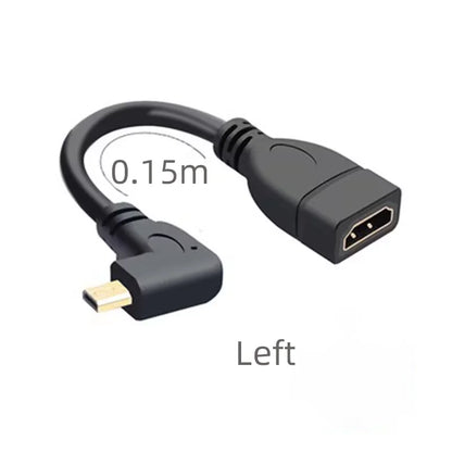 15cm up down Right Left Angled HDMI-Compatible Cable Micro HD Male to HD Female Adapter Connector for HDTV