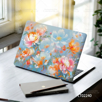 2 PCS Removable Flower Stickers for Laptop PVC Aesthetic Decals Self-Adhesive Peel Off No Residue Tablet Skin MacBook Skin