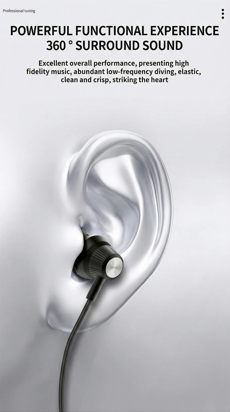 USB Type C Wired Earphones HiFi Stereo Surround 3.5mm in Ear Wired Headphones For Samsung Galaxy S26 S25 S24 Ultra Wired Earbuds
