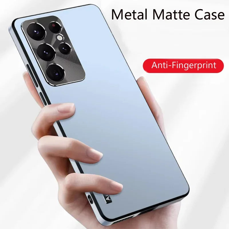 Phone Case Metal Magnetic Aluminum Alloy Ultrathin Protective Cover for Samsung Galaxy S21 S22 S23 S24 S25 Plus Ultra Back Cover