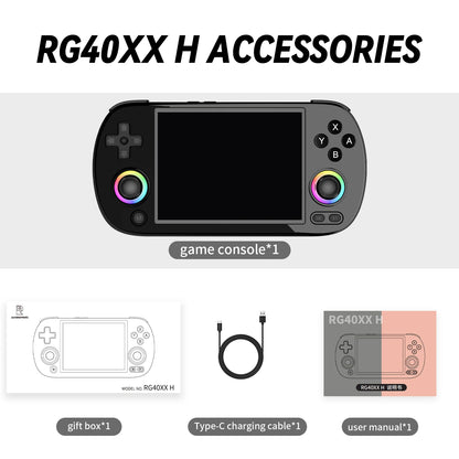 ANBERNIC RG40XX H Handheld Game Console 4'' Screen Linux System Joystick RGB Lighting Effect RG40XXH Video Player Trimui Console