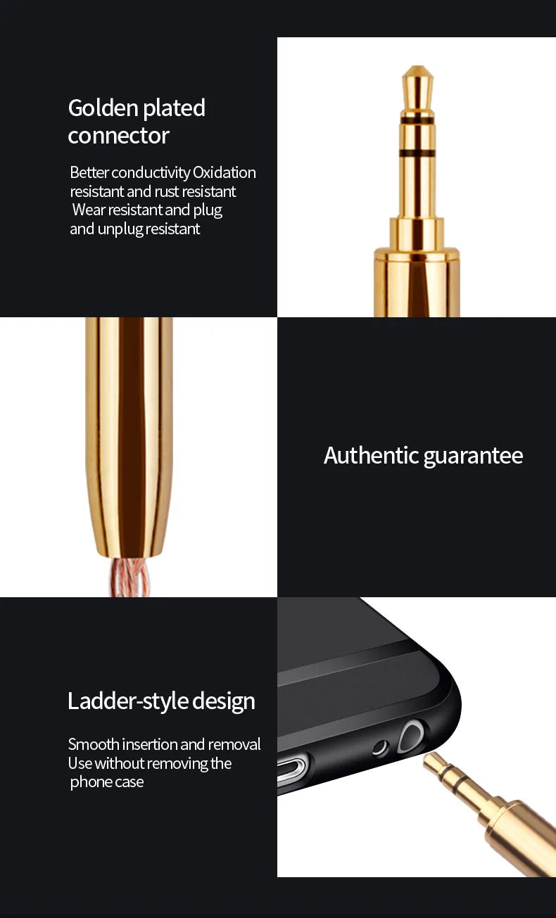 Aux Cable Jack 3.5MM To 3.5MM Audio Cable 7N OCC HIFI 3.5mm Aux Audio Cable Hifi Stereo for Headphone Mobile Phone Speaker TV