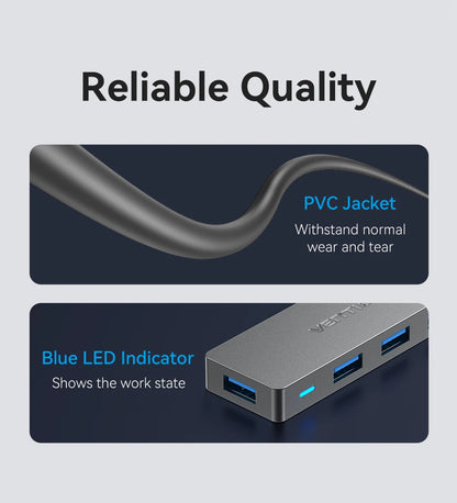 Vention USB Hub High Speed 4 Ports Multi USB 3.0 to USB 3.0 Hub Splitter Adapter for MacBook Pro iPad Pro Xiaomi Lenovo USB Hub