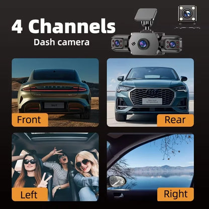3/4CH Dash Cam, 1080P Multi Lens, 2" IPS Screen, IR Night Vision, 24H Parking Motion Detection