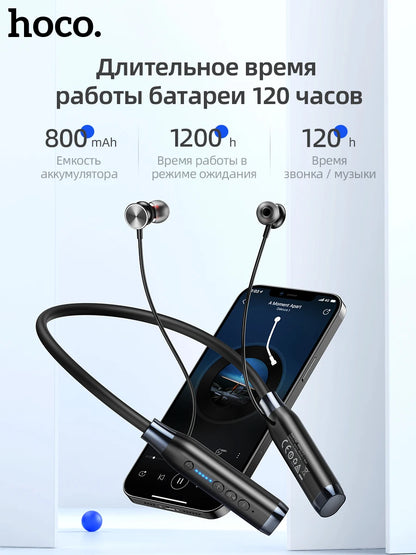 HOCO ES62 Neckband Earphones Bluetooth 5.3 Sport Headsets Support TF Card Playback 120 Hours Long Battery Life For Mobile Phone