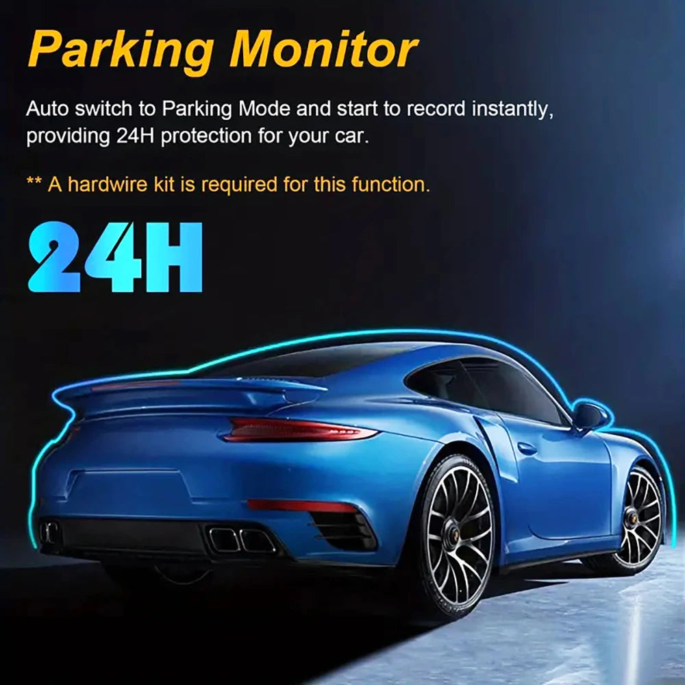HONG TONG 1080P Car Dvr 2Camra Dash Cam Cars Camera for Vehicle Recorder Video Front Optional Rear Camera  Night Vision Dashcam