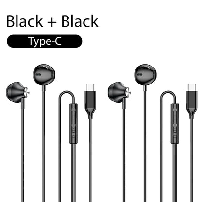 Wired Headphones For ios Android In Ear Earphones HiFi Surround Sound USB Type C Music Gaming Earplugs For iPhone 17 Pro Samsung