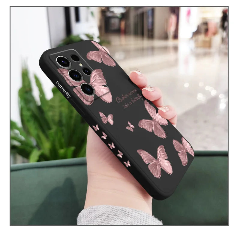Little Butterfly Phone Case For Samsung Galaxy S24 S23 S22 S21 S20 S10 S10E S9 Ultra Plus FE Note 20 Ultra 10 9 Plus Cover
