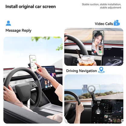YZ Magnetic Car Phone Holder for Tesla Model YL Y 3  Car Display Screen Side 360 Degree Rotation Car Mount for all iPhone 17 18