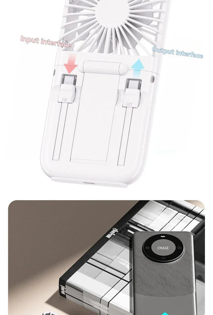 Summer Portable Ultra-thin Neck Small Fan F30 USB Charging Semiconductor Refrigeration Infinity Handheld Icing Fan