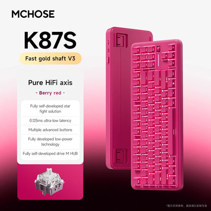 MCHOSE K87S Keyboard Three Model Mechanical Magnetic Knob Control Gaming  Hot Swappable Custom Keyboard For Laptop PC