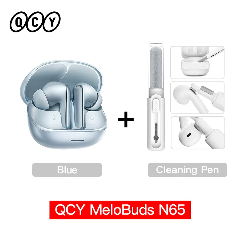 QCY HT21 Wireless Earphones Melobuds N65 -60dB AI Adaptive ANC Earbuds Bluetooth 6.0 LDAC Hi-Res Audio 8 Mics 50Hrs Headset