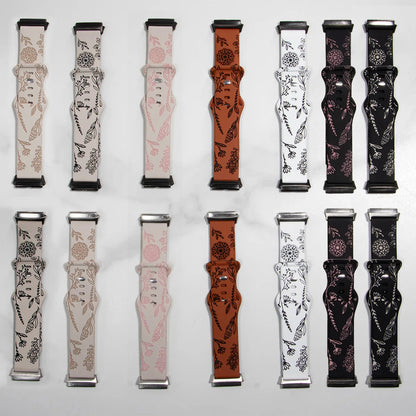 Flower Design Engraved Silicone Strap For Redmi Watch 3 /3 Lite /3 Active Two-tone Silicone Sport Strap For Redmi Watch3
