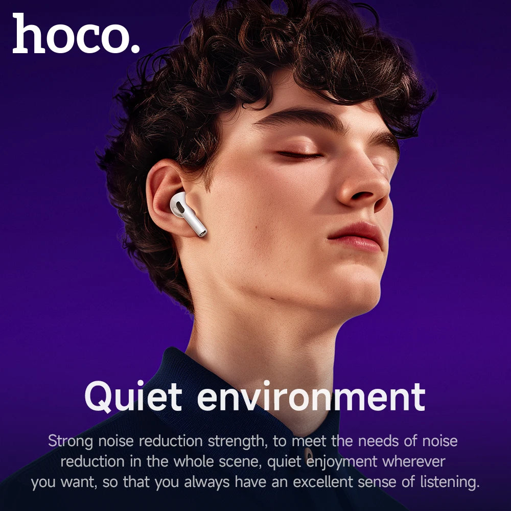 HOCO EW72 Wirelss Bluetooth 5.4 ANC Noise Reduction Earphone With LED Full Touch Smart Screen Charging Box Music Sports Earbuds