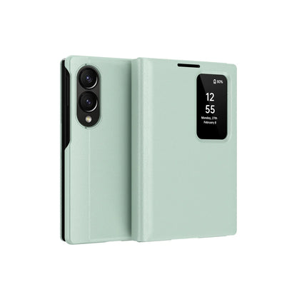 Luxury Leather Wallet Card Slot Smart View Case for Samsung Galaxy Z Fold 8 Fold8 Wide Flip-Free Answering Wake Up Flip Cover
