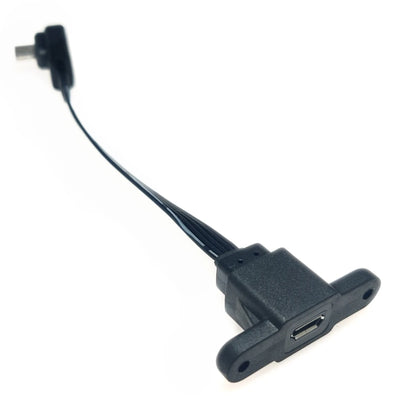 5CM 10CM 20CM MicroUSB panel mounting connector female Micro USB 5-pin.extension cable 30cm 50cm, with screw holes