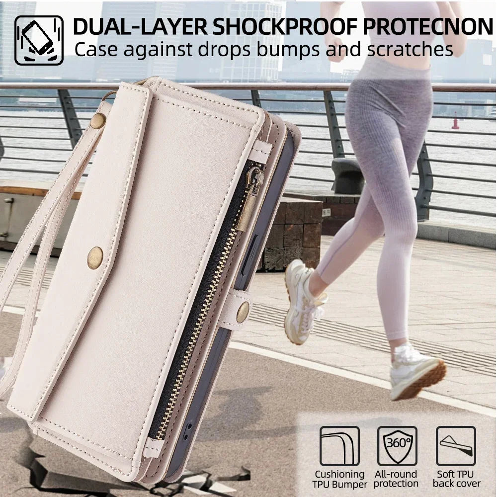 Flip Cover Wallet Phone Case For Samsung Galaxy S26 S25 S24 S23 S22 S21 FE Plus Ultra Edge 5G PU Leather Multi-Functional Bags