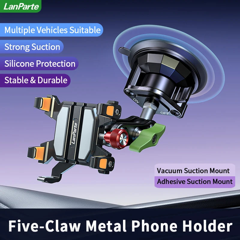 LanParte Universal Car Mount Phone Holder for Dashboard Windshield with Suction Cup Base for iPhone, Samsung, Google, More Phone