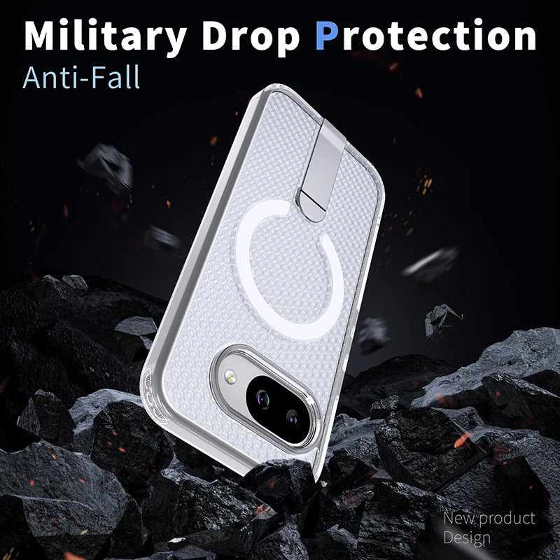 Magnetic Bracket Cooling Shockproof Phone Case For Google Pixel 10 9 Pro XL 10A 9A Mesh Ventilation Wireless Charging Phone Case