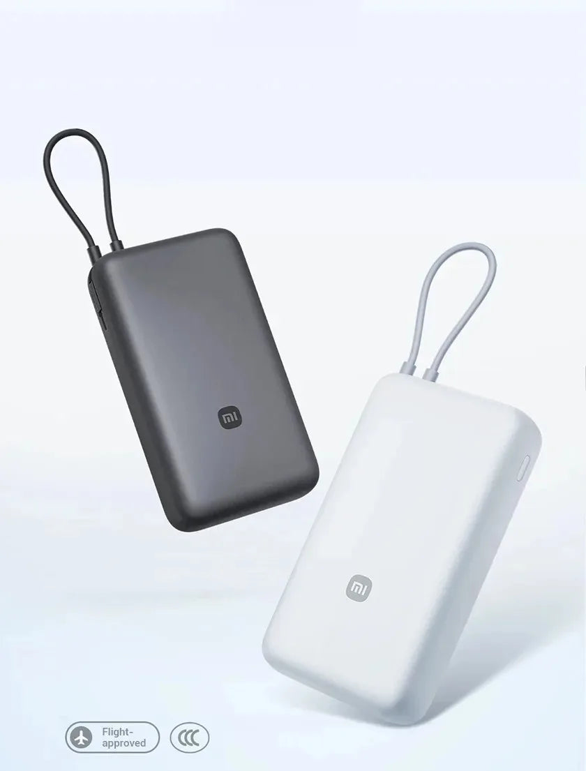 Xiaomi 20000mAh 33W Two-Way Fast Charging Power Bank with Built-in USB-C Cable Portable External Battery for iPhone Samsung
