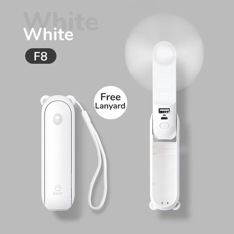 JISULIFE Portable Fan Mini Handheld Fan USB 4500mAh Recharge Hand Held Small 3 In1 Pocket Fan with Power Bank Flashlight Feature
