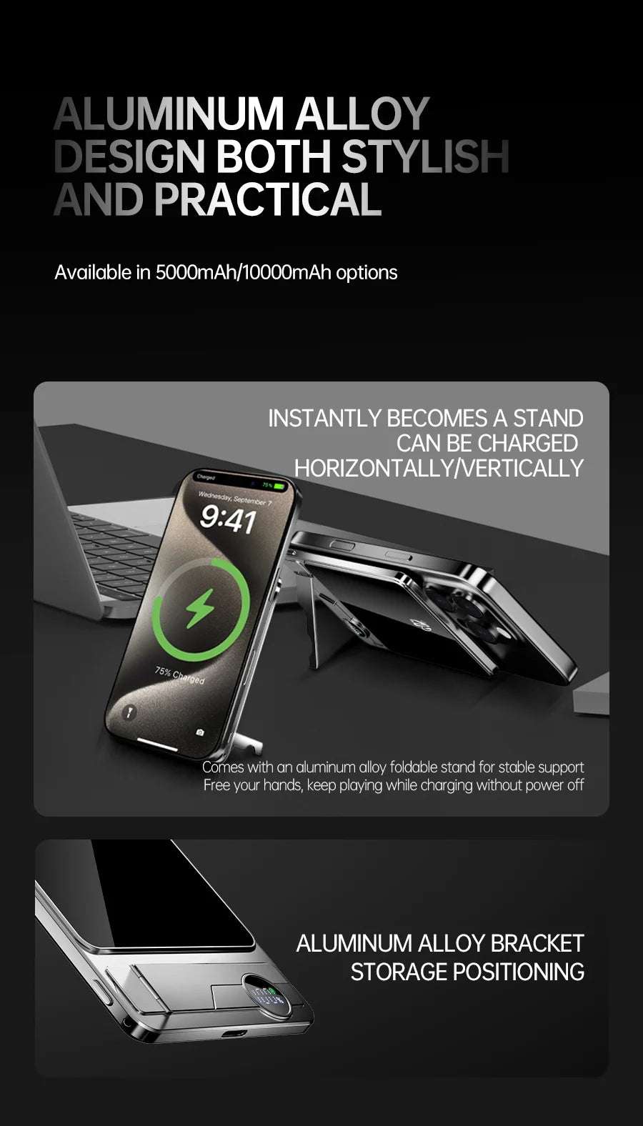 Ultra-thin Magnetic Power Bank Wireless Fast Charging Portable Battery for Apple Watch iPhone Samsung for Magsafe Powerbank