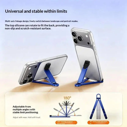 (.) Mini Foldable Keychain Phone Stand Multi-Angle Adjustable Lightweight Hands-Free Cell Phone Holder For Travel Desk