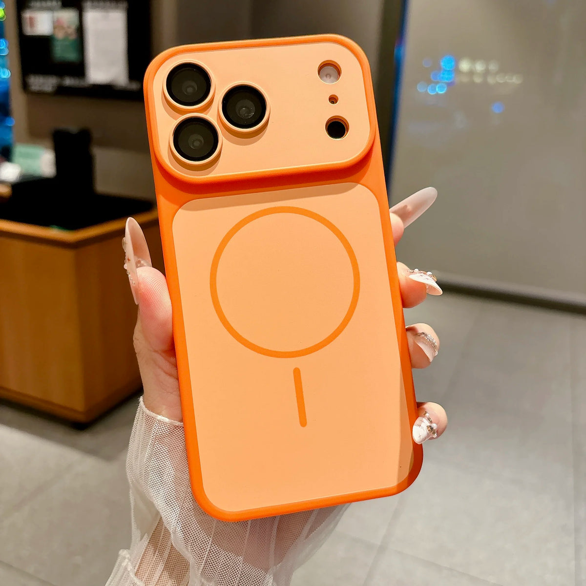 Shockproof Frosted Contrast Color Magnetic Case For iPhone 17 16 15 14 13 12 11 Pro Max Magnetic Capa Lens Protection Cover