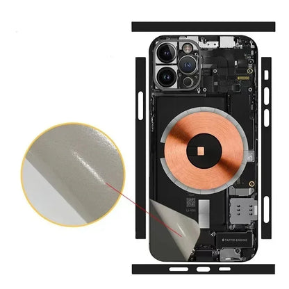 Tear Down Skin Adesivos Stikers for IPhone 15 14 13 Pro Max Plus Full Cover Circuit Camouflage 3M Wrap Change Color Sticker