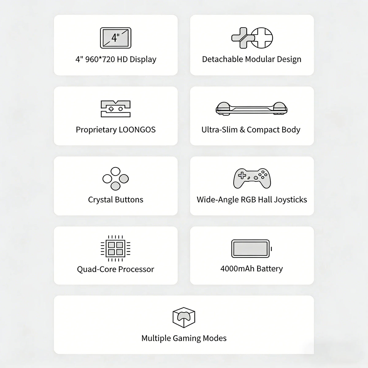 MINILOONG POCKET 1 Handheld Game Console 4''IPS Screen HD Output Open Source Systems OTA Upgrades LOONG OS Console POCKET1 gift