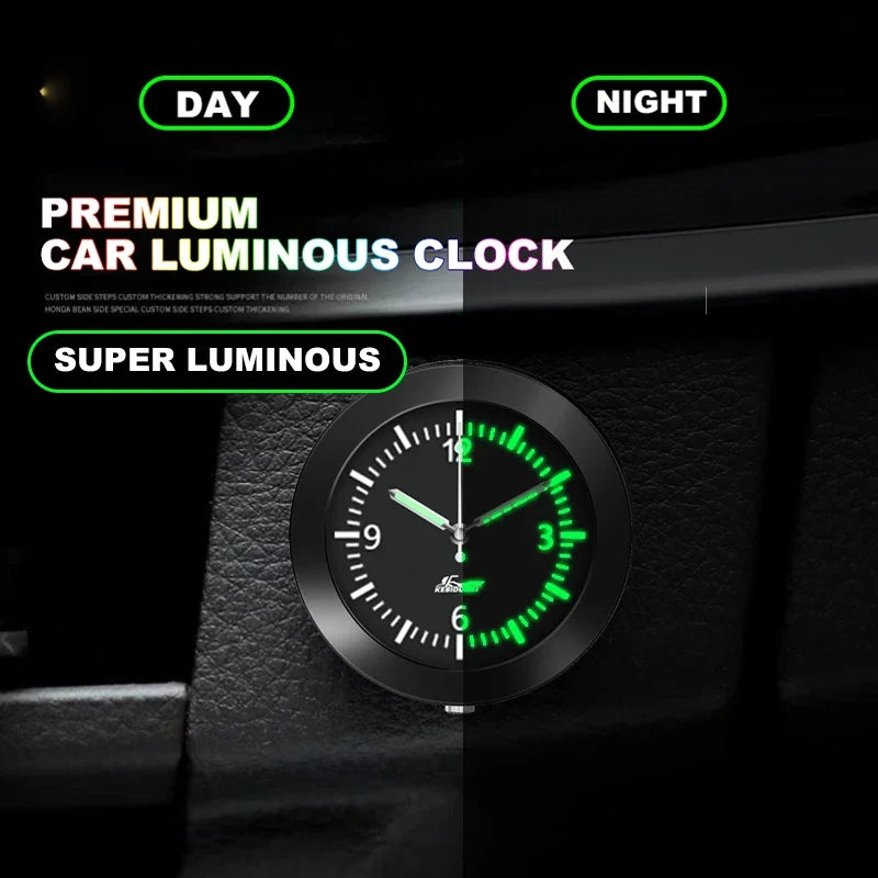 Car Clock Luminous Automobiles Internal Stick-On Mini Digital Watch Mechanics Quartz Clocks Auto Ornament Car Accessories