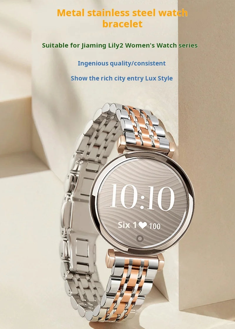For Garmin Lily2 New Watchband Quick Women's Watch Metal Stainless Steel Lily 2 Girls Smart Bracelet Fashion Strap 14mm