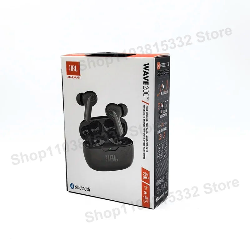 Original JBL Wave 200TWS Wireless Earbuds True Headset JBL W200 TWS Bluetooth 5.0 Earphones Sports Headphones With Mic