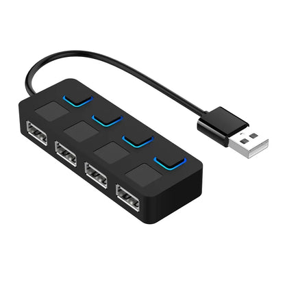 4 Ports USB 2.0 HUB Multi USB Splitter Expander Multiple USB 2.0 Hub Use Power Adapter USB2.0 Hub with Switch For PC Computer