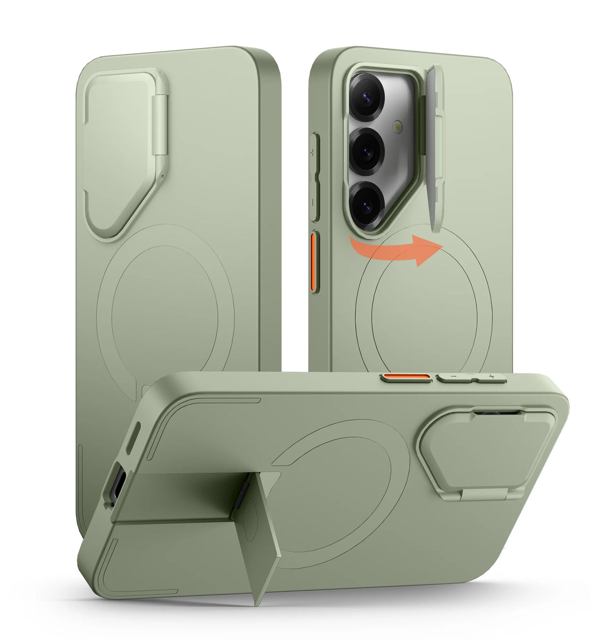 For Samsung Galaxy S25 Ultra S25+ Case Magnetic Shockproof Bumper Protective Cover with Camera Cover Adjustable Metal Kickstand