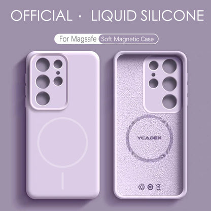 Solid Color For Magsafe Magnetic Wireless Charging Soft Silicone Phone Case For Samsung Galaxy S26 S25 Ultra  S23 S24 S22 Cover