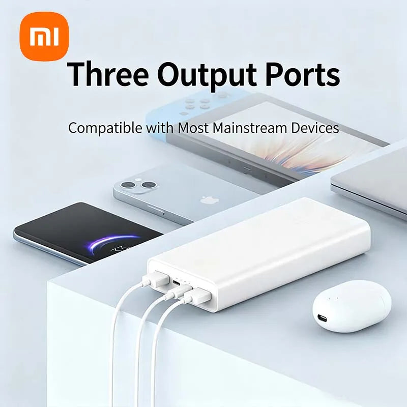 Xiaomi 20000mAh Large Capacity Fast Charging Power Bank Portable External Battery with CCC Certification for iPhone Samsung