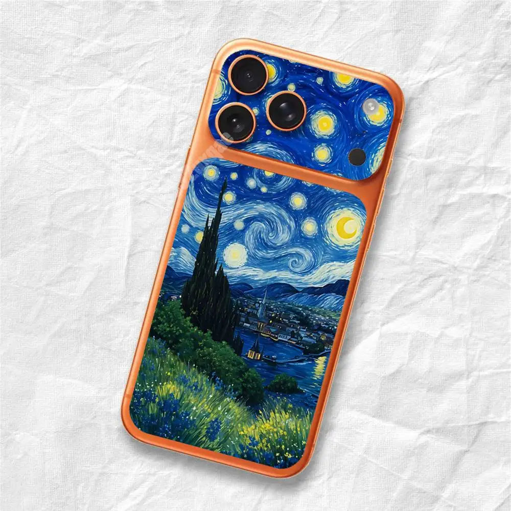 Vincent Van Gogh Style Art Removable UV Film for iPhone 17 Pro 17 ProMax HD Decal Skin