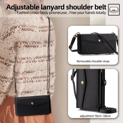 Wallet Flip Stand Leather Case For iPhone 11 12 13 14 15 Pro Max 6 6s 8 7 Plus X XS XR SE 2020 SE3 2022 Cover Crossbody-Bags