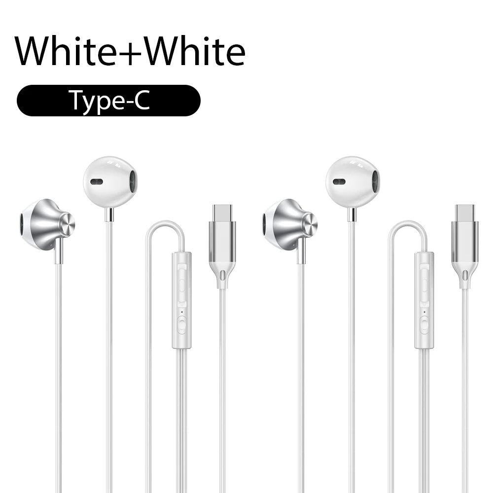 Wired Headphones For ios Android In Ear Earphones HiFi Surround Sound USB Type C Music Gaming Earplugs For iPhone 17 Pro Samsung