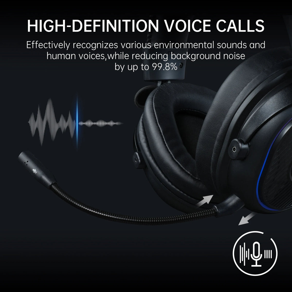 Oneodio EKSA MaKo BT Bluetooth Gaming Headset Over Ear 2.4GHz Wireless Headphones Gamer 20ms Low Latency With Mic for PC/PS4/PS5